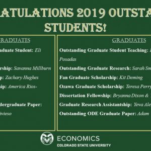 2018-19 Student Award and Scholarship winners