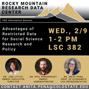 Rocky Mountain Research Data Center information session will be Feb. 9 from 1-2 pm in the LSC 382