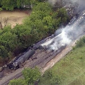 Train derailment in Texas